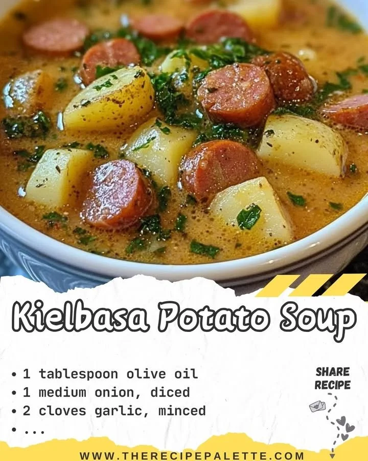Bowl of Kielbasa Potato Soup with potatoes and sausage