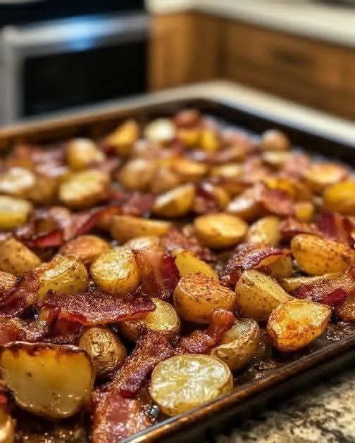 Lazy Bacon-Potato Crunch dish with crispy bacon and golden potatoes