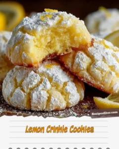 Freshly baked Lemon Crinkle Cookies with powdered sugar on top