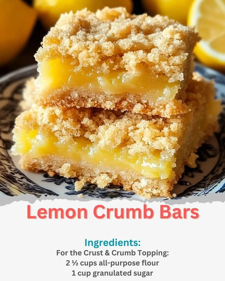 Delicious lemon crumb bars with a crumbly crust and vibrant lemon filling