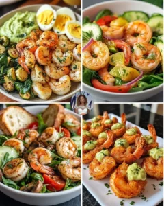 Delicious lemon garlic shrimp served with roasted cauliflower on a plate.