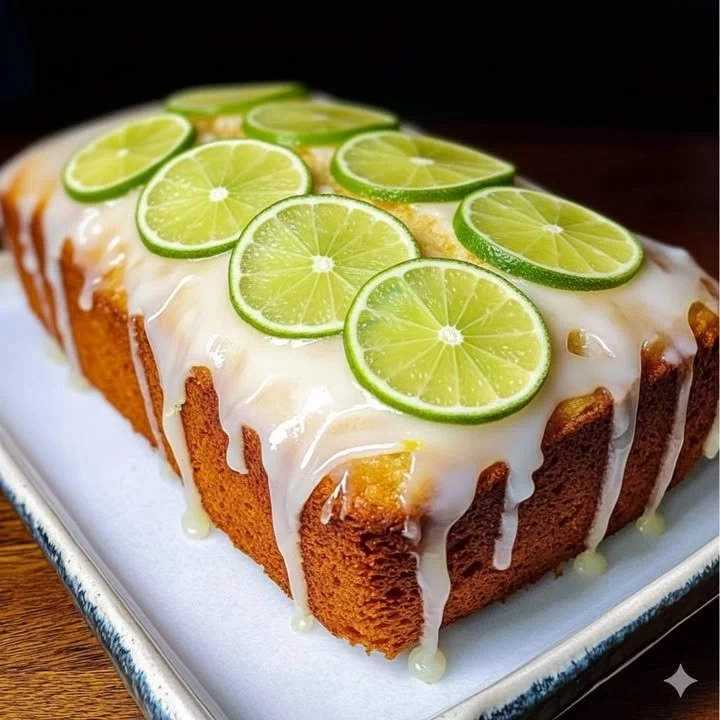 Delicious slice of lemon loaf with a decorative lemon garnish