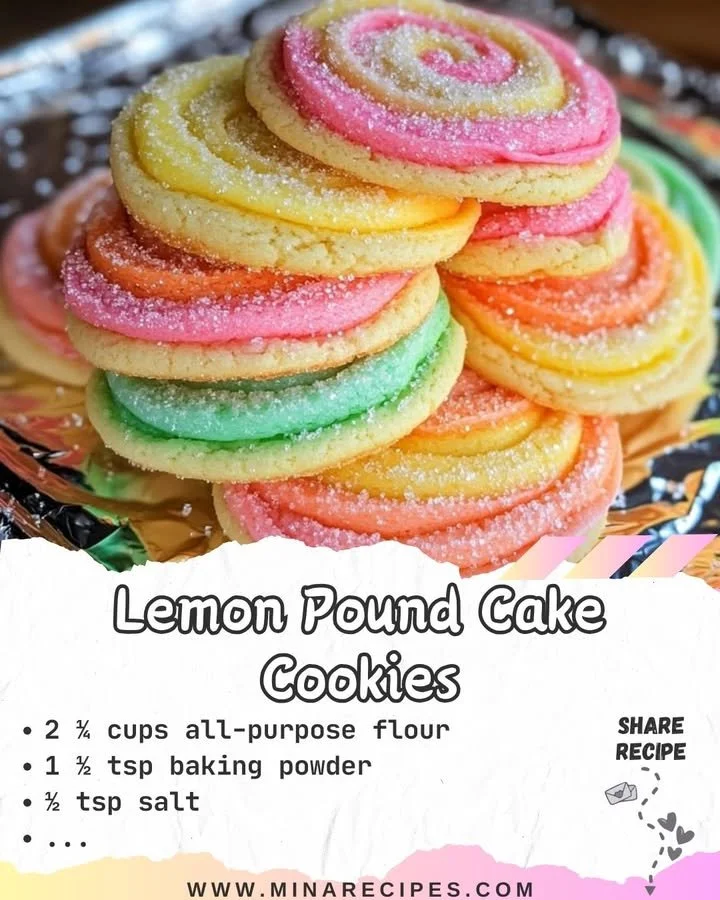 Plate of homemade lemon pound cake cookies with a light lemon glaze