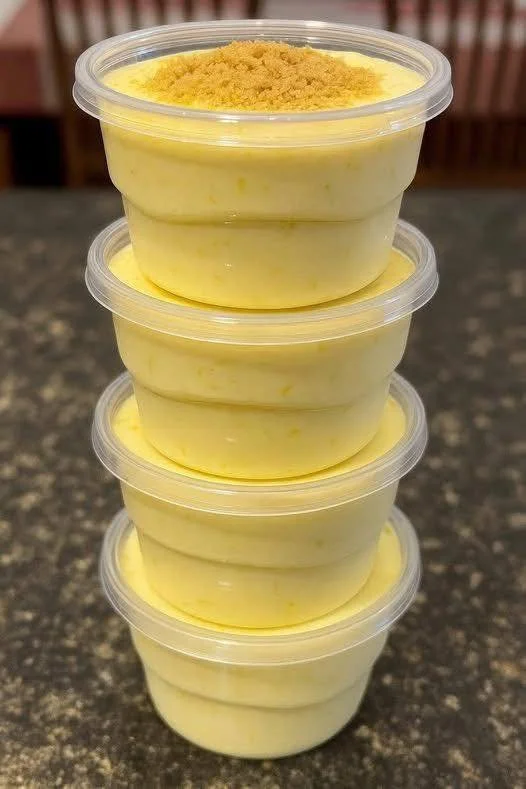 Delicious homemade lemon pudding topped with fresh lemon zest