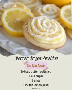 Delicious homemade Lemon Sugar Cookies with a zesty lemon glaze.
