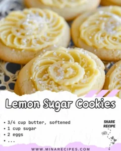 Freshly baked Lemon Sugar Cookies on a cooling rack