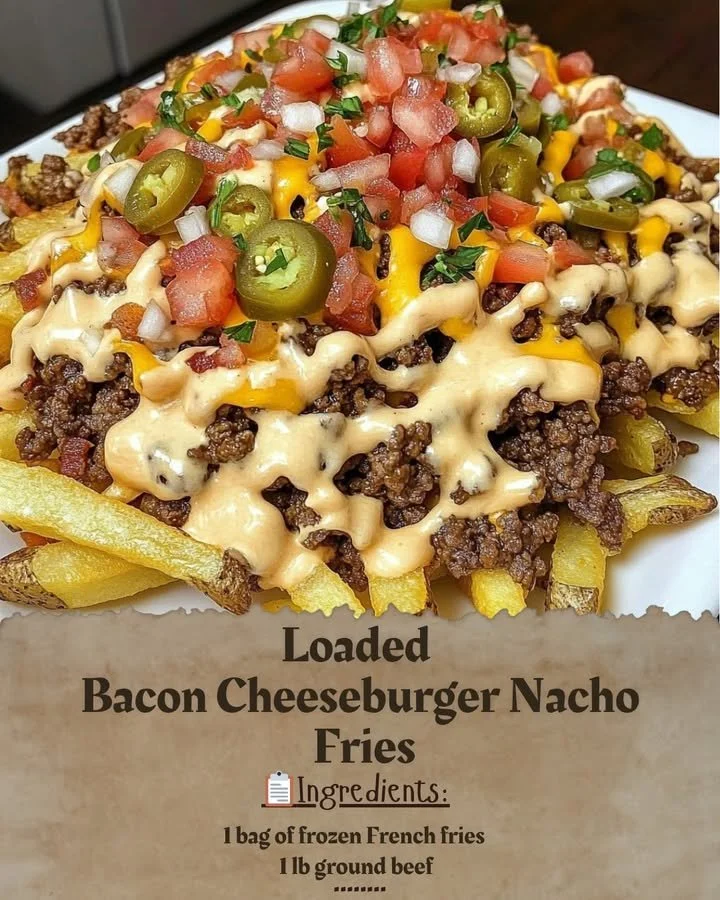 Loaded Bacon Cheeseburger Nacho Fries