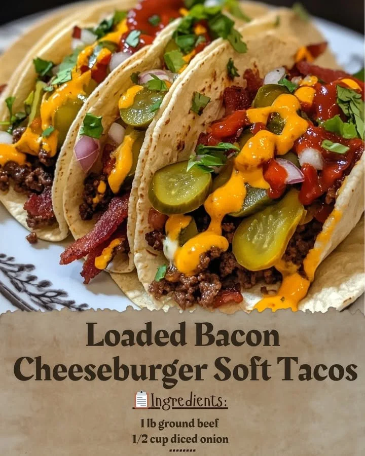 Loaded Bacon Cheeseburger Soft Tacos