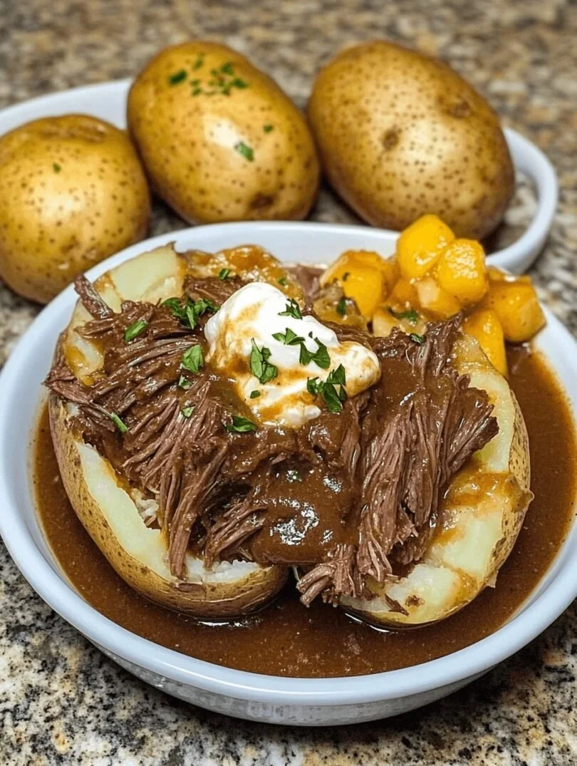 Loaded Potatoes with Pot Roast