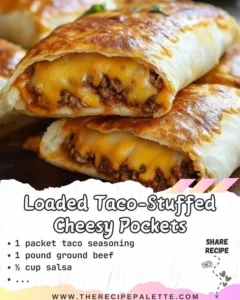 Delicious loaded taco-stuffed cheesy pockets filled with savory ingredients