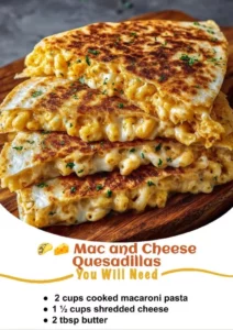 Delicious Mac and Cheese Quesadillas served with toppings