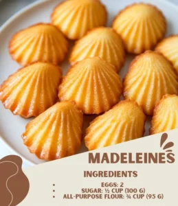 Delicious homemade madeleines on a rustic table setting