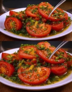 Colorful Magic Tomato Salad with fresh ingredients and vibrant presentation.