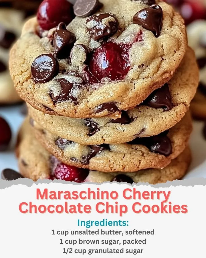 Maraschino Cherry Chocolate Chip Cookies