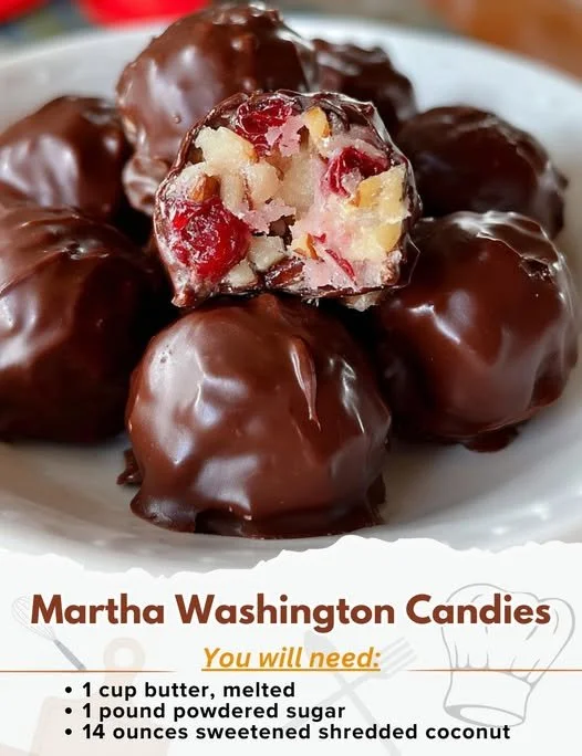 Assorted Martha Washington Candies in elegant packaging.