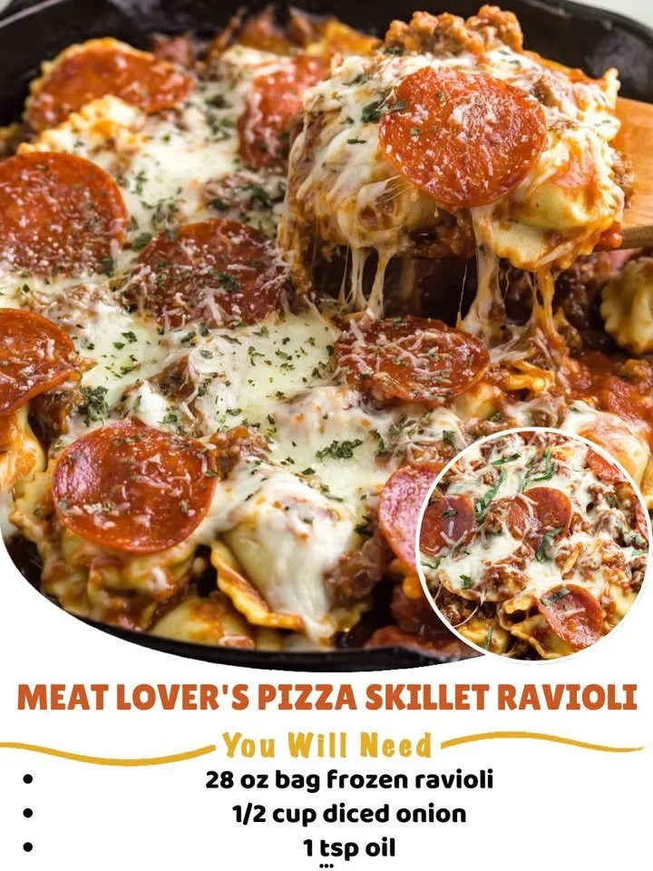 Meat Lover's Pizza Skillet Ravioli