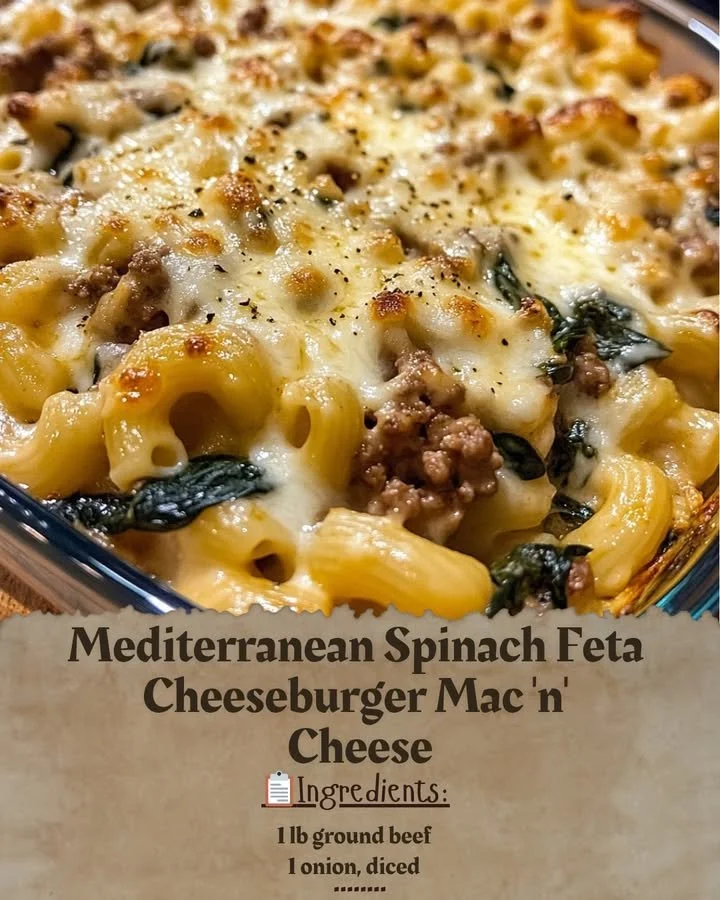 Bowl of Mediterranean Spinach Feta Mac and Cheese topped with herbs