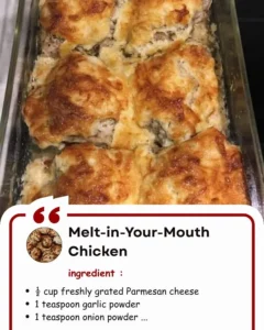 Delicious melt-in-your-mouth chicken dish served on a plate with sides