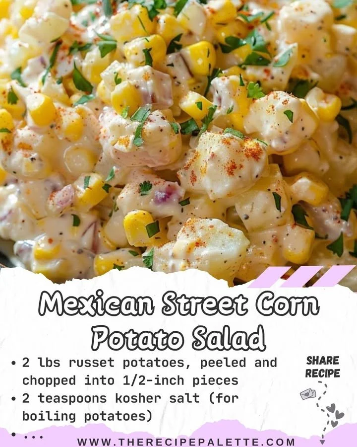 Mexican Street Corn Potato Salad with colorful toppings
