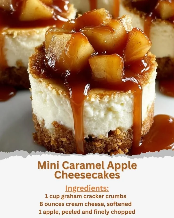Mini Caramel Apple Cheesecakes