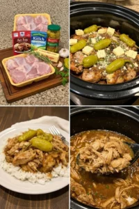 Delicious Mississippi Mud Chicken Thighs served on a plate with vegetables