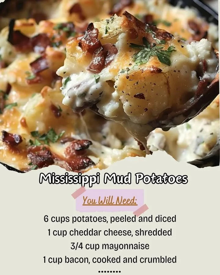 Delicious Mississippi Mud Potatoes served in a rustic dish