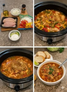 Bowl of Mom's Cabbage Roll Soup with fresh herbs and ingredients.