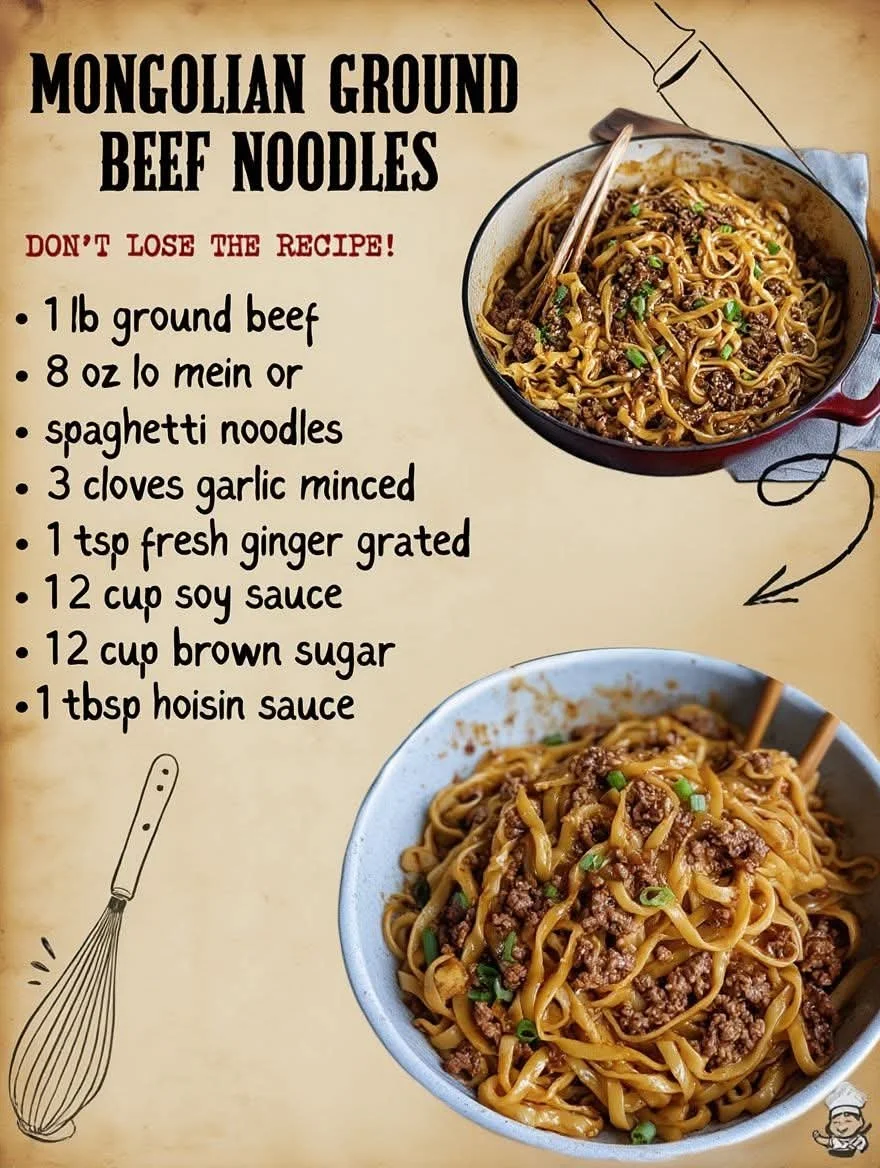 Mongolian Ground Beef Noodles