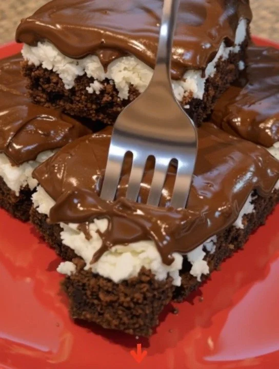 Decadent Mounds Brownies with chocolate and coconut topping