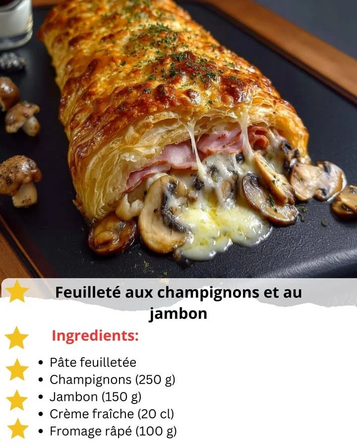 Mushroom and Ham Puff Pastry