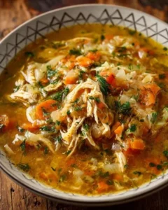 A steaming bowl of my partner's favorite soup, garnished with fresh herbs.