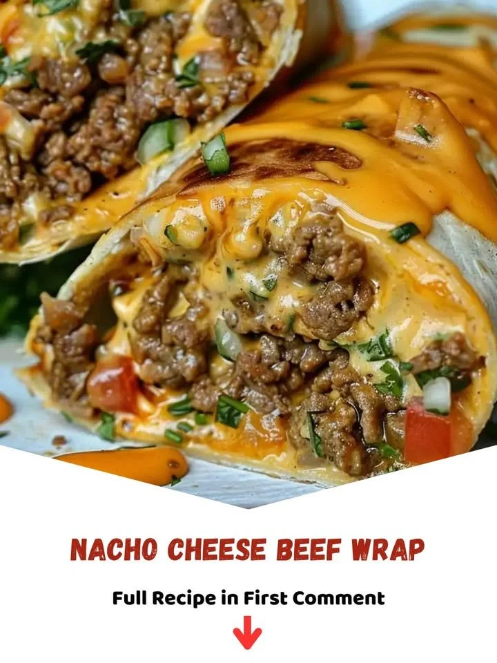 Delicious Nacho Cheese Beef Wrap filled with savory beef and melted cheese