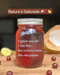 Nature's Gatorade drink featuring natural ingredients for hydration.