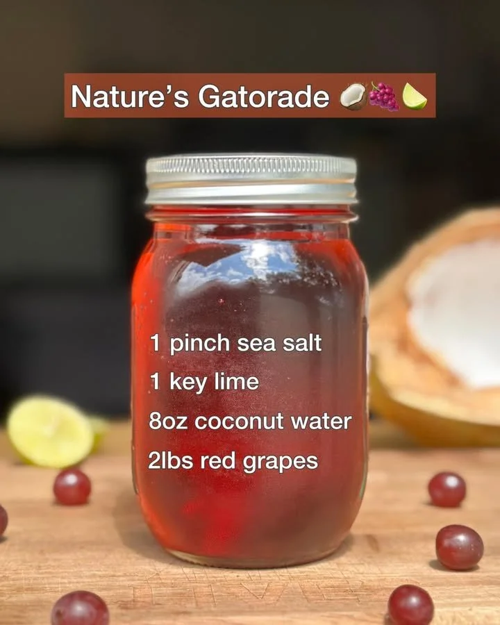 Nature's Gatorade drink featuring natural ingredients for hydration.