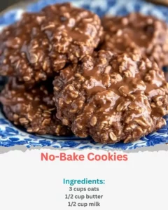 Delicious no-bake cookies arranged on a plate with chocolate and nuts