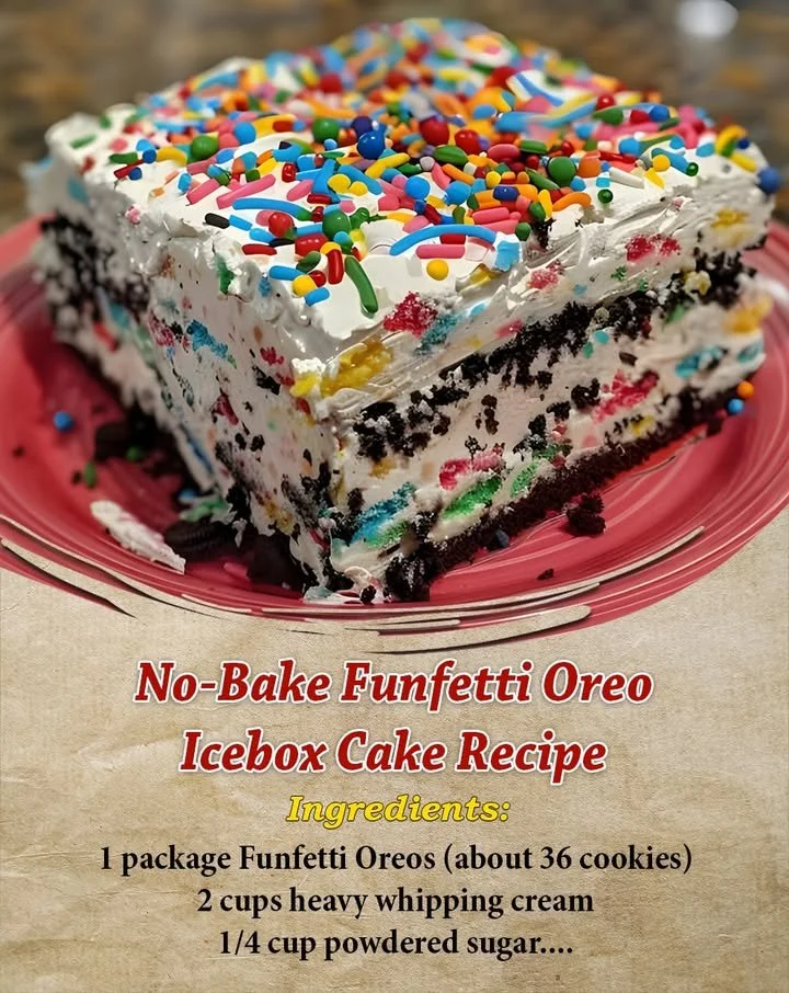 No-Bake Funfetti Oreo Icebox Cake
