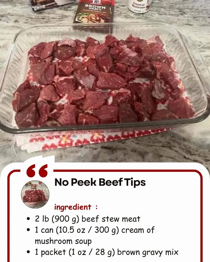 A plate of savory No Peek Beef Tips garnished with herbs