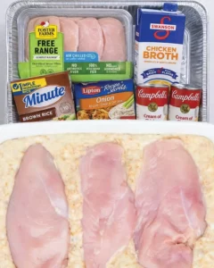 Delicious No-Peek Chicken served on a plate with vegetables