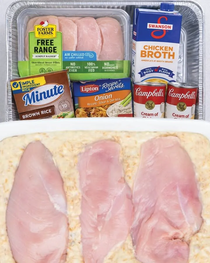 Delicious No-Peek Chicken served on a plate with vegetables