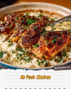 Delicious No Peek Chicken recipe served with vegetables in a dish.