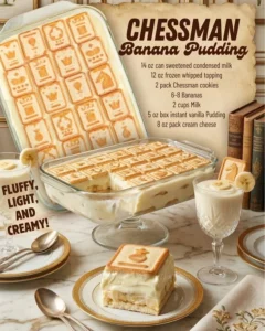 Delicious bowl of Not Your Mama’s Banana Pudding with layers of banana and whipped cream