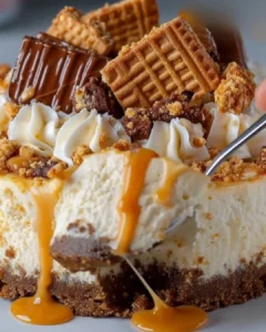 Delicious Nutter Butter Cheesecake with cookie crust and creamy filling