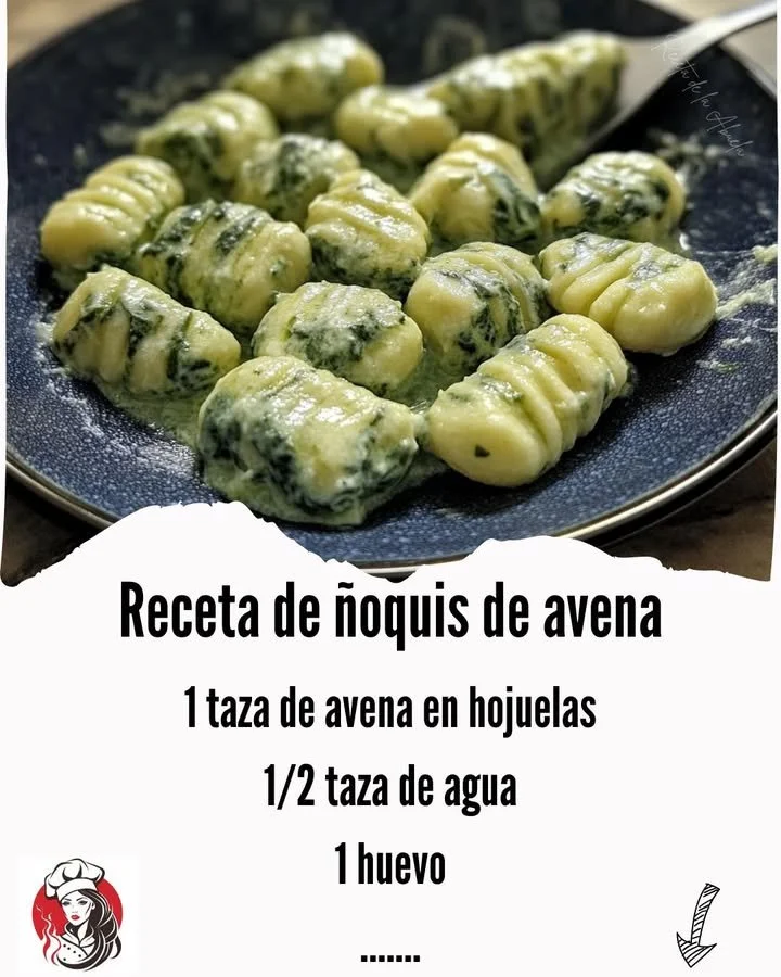 Plate of homemade oat gnocchi with sauce and herbs