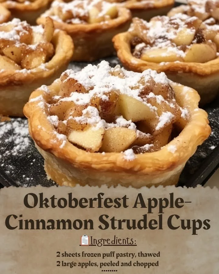 Oktoberfest Apfel-Zimt-Strudel-Becher served with a cinnamon apple filling