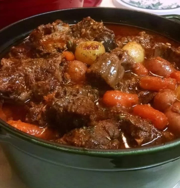 Delicious old-fashioned beef stew prepared using my grandmother's recipe