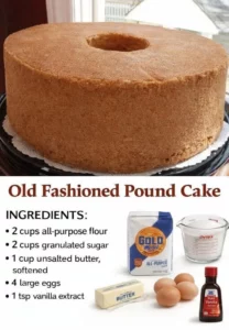 Slice of Old Fashioned Cream Pound Cake on a dessert plate