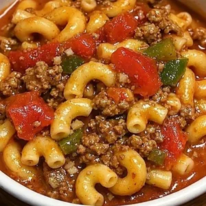 A bowl of traditional Old-Fashioned Goulash served with parsley garnish.
