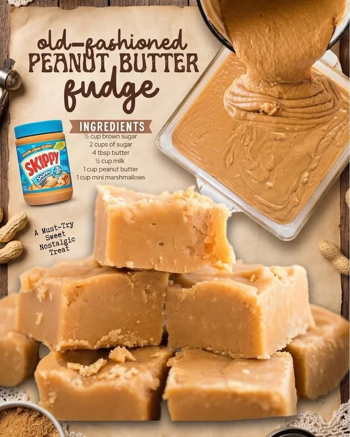 Delicious old fashioned peanut butter fudge served on a plate