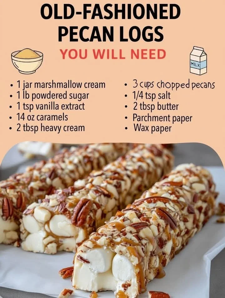 Old-fashioned pecan logs made with rich flavors and crunchy pecans