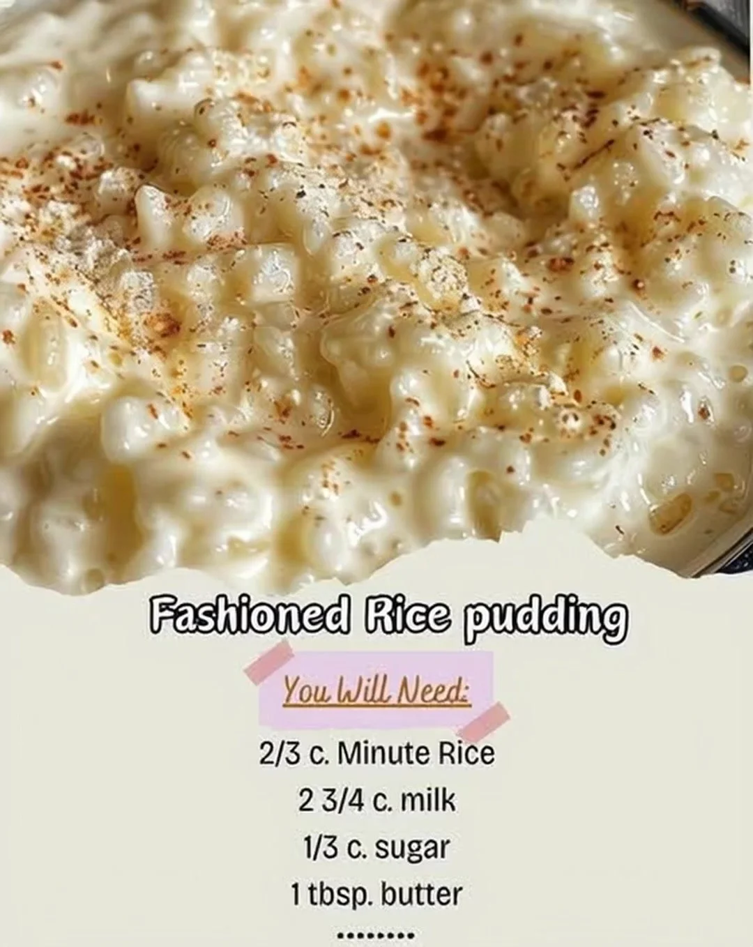 Bowl of creamy old-fashioned rice pudding topped with cinnamon and raisins